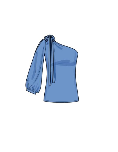 Patron New Look 6701 - Top avec 1 épaule nue avec variation de manches