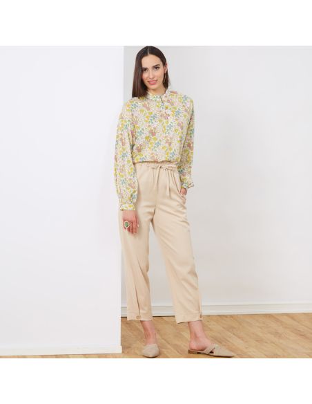 Patron New Look 6704 - Ensemble Blouse col montant et Pantalon bouffant