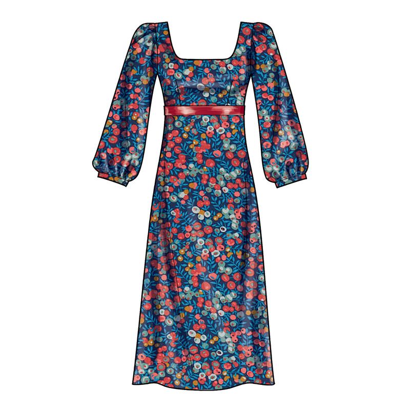 Patron New Look 6705 - Robe avec taille empire, variations de longueurs et de manches