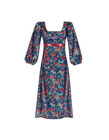 Patron New Look 6705 - Robe avec taille empire, variations de longueurs et de manches