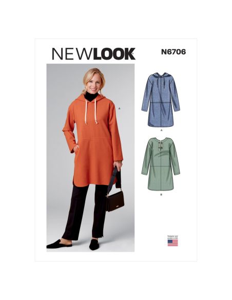 Patron New Look 6706 - Poncho Femme à capuche avec ou sans poches