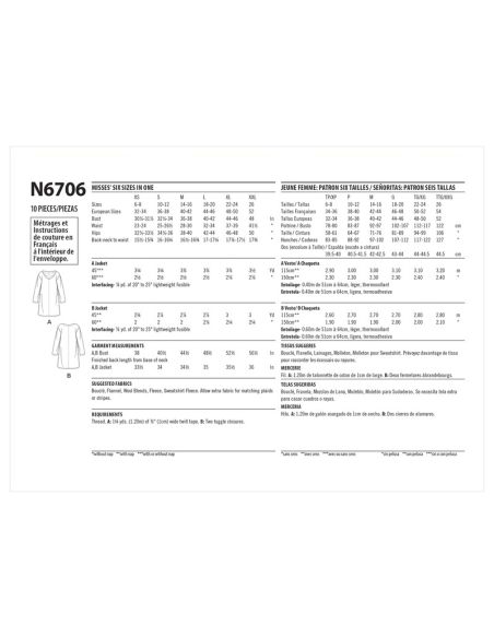 Patron New Look 6706 - Poncho Femme à capuche avec ou sans poches