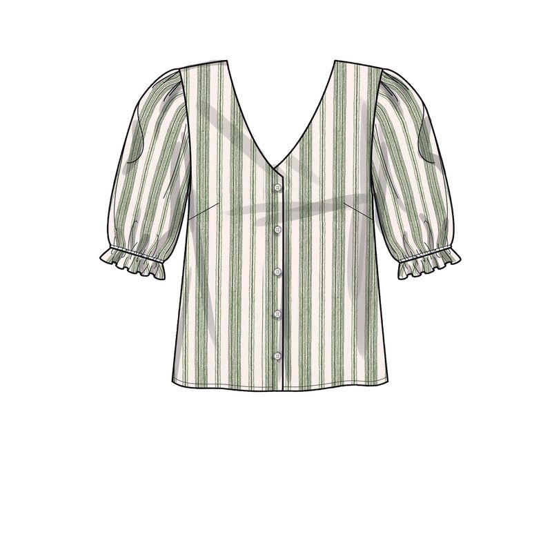 Patron New Look 6707 - Chemisier Femme avec ou sans col et manches bouffantes