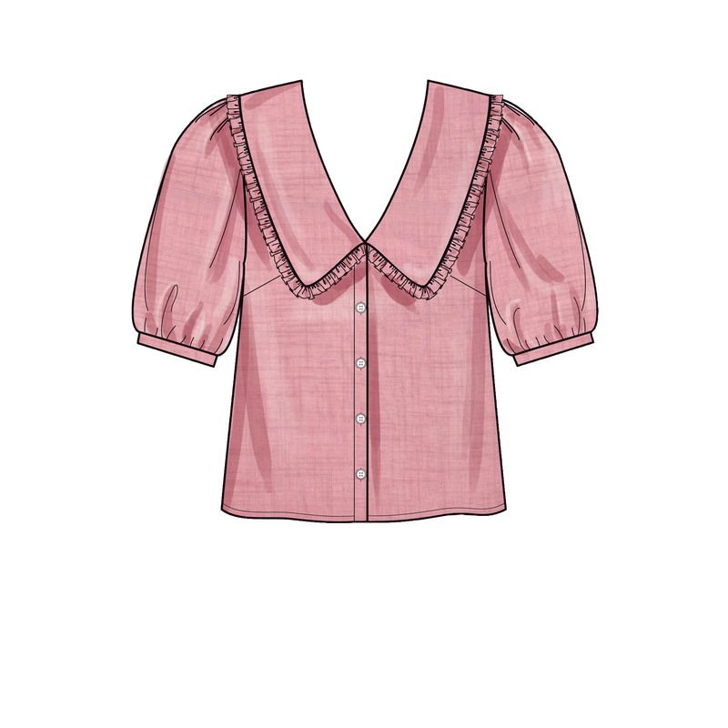 Patron New Look 6707 - Chemisier Femme avec ou sans col et manches bouffantes