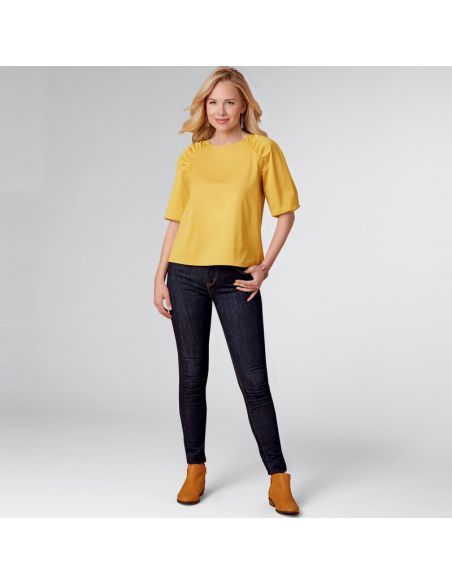 Patron New Look 6708 - Top Femme avec manches raglan, froncé à la couture