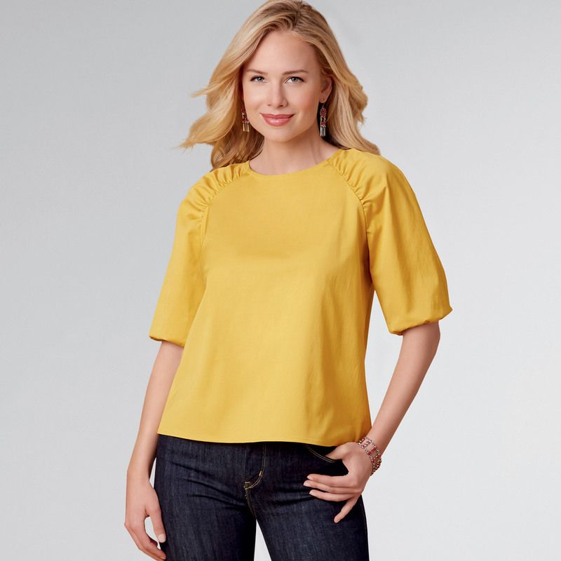 Patron New Look 6708 - Top Femme avec manches raglan, froncé à la couture