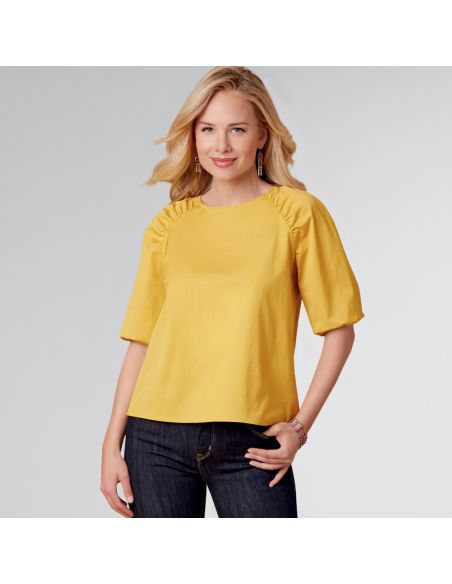 Patron New Look 6708 - Top Femme avec manches raglan, froncé à la couture