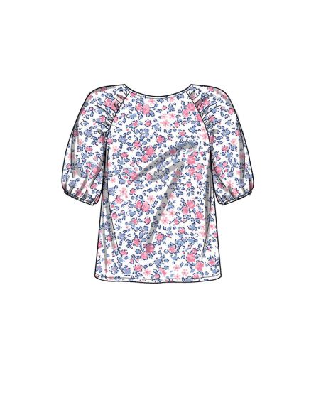 Patron New Look 6708 - Top Femme avec manches raglan, froncé à la couture