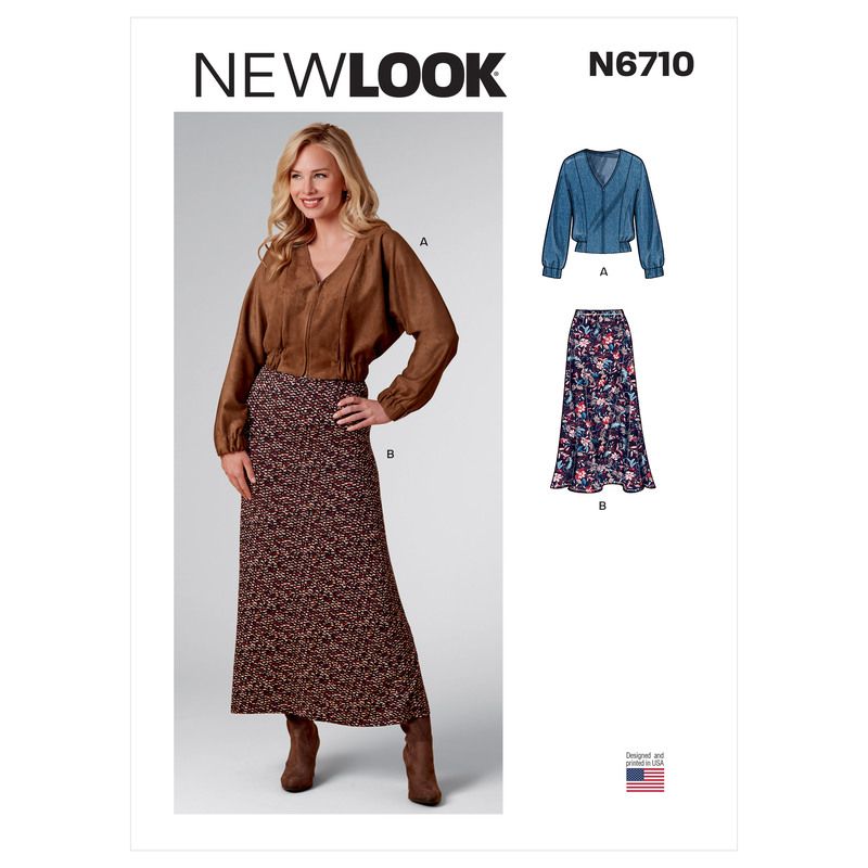 Patron New Look 6710 - Ensemble Femme, Veste zippée et Jupe longue