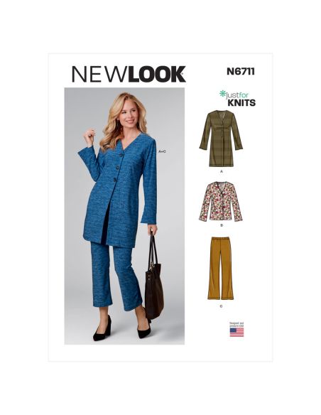 Patron New Look 6711 - Ensemble Femme avec Cardigan et Pantalon