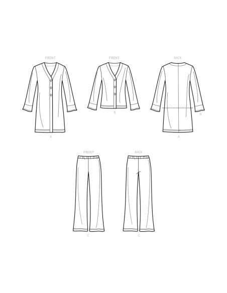 Patron New Look 6711 - Ensemble Femme avec Cardigan et Pantalon