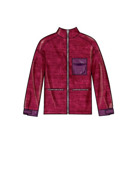 Patron New Look 6713 - Veste zippée Unisex avec ou sans manches