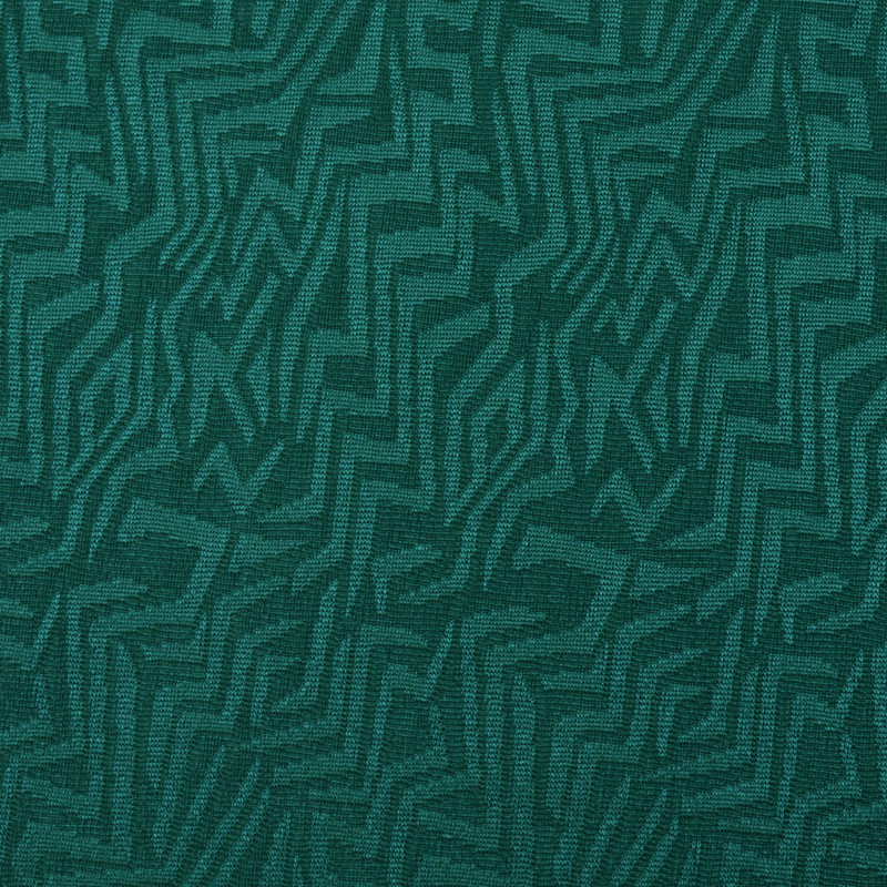 Jersey jacquard labyrinthe vert émeraude vendu au mètre