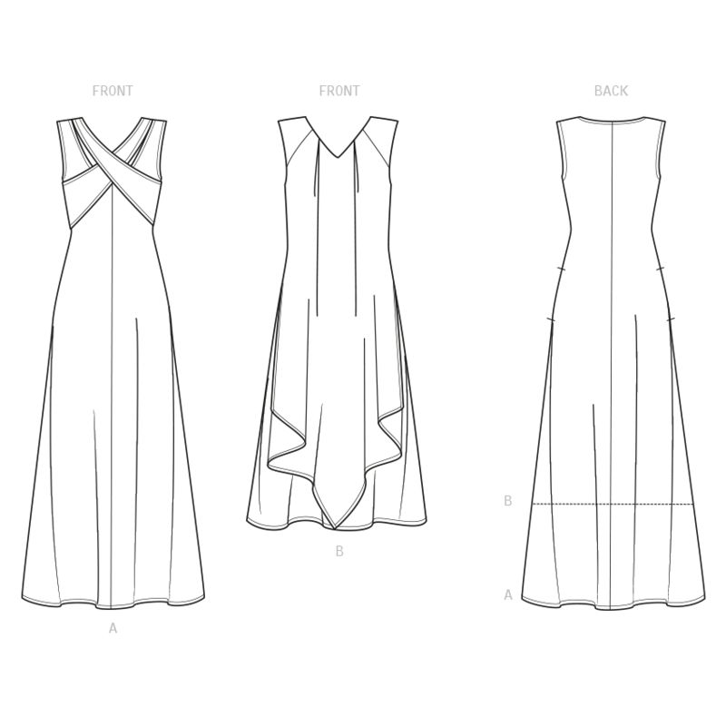 Patron New Look 6717 - Robe longues avec variantes