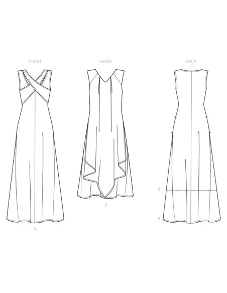 Patron New Look 6717 - Robe longues avec variantes