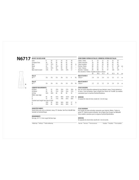 Patron New Look 6717 - Robe longues avec variantes