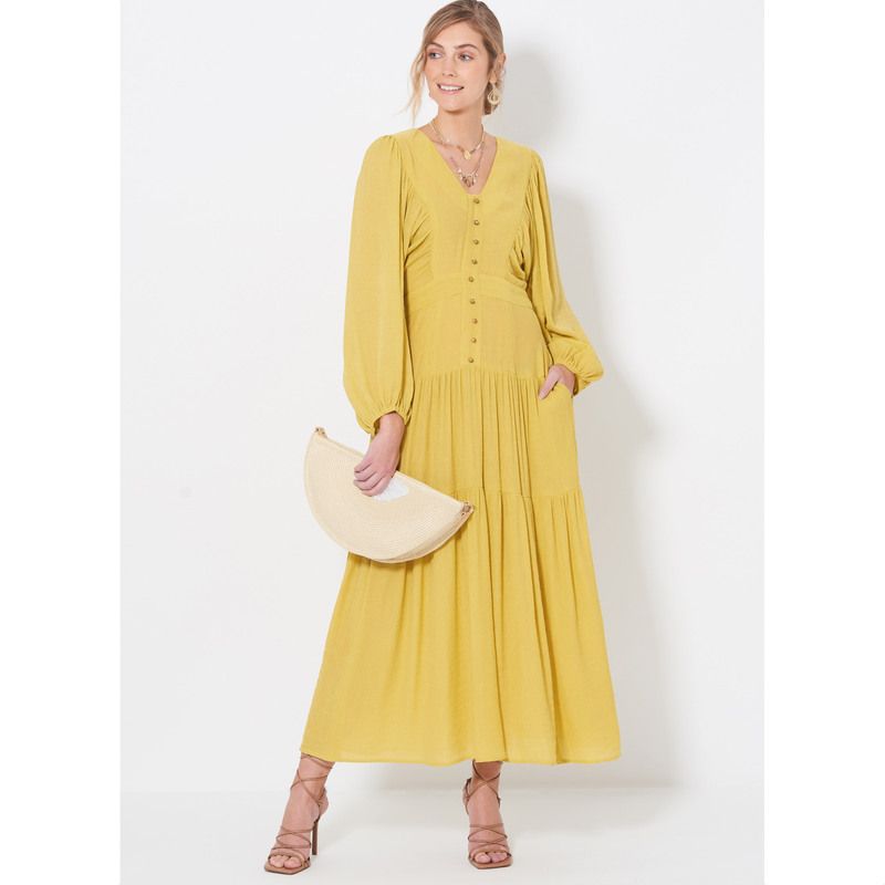 Patron New Look 6718 - Robe longue avec décolleté en V