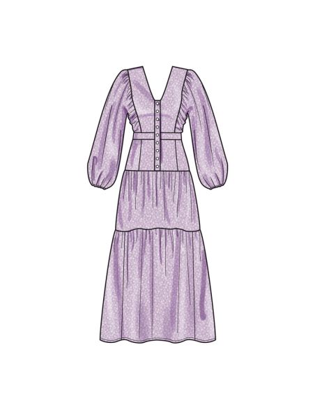 Patron New Look 6718 - Robe longue avec décolleté en V