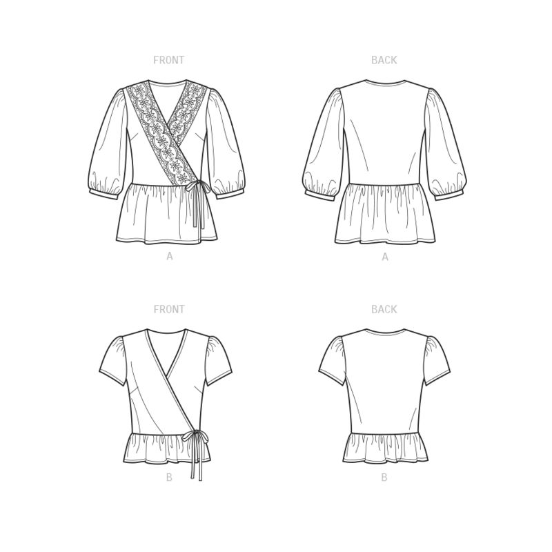 Patron New Look 6720 - Hauts cache-cœur