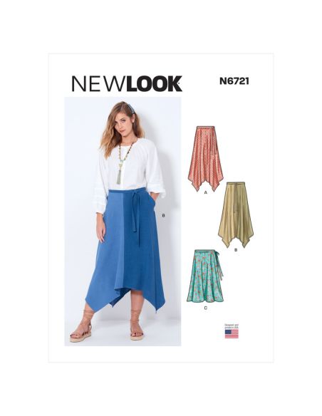 Patron New Look 6721 - Jupes asymétriques