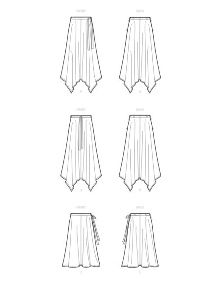 Patron New Look 6721 - Jupes asymétriques