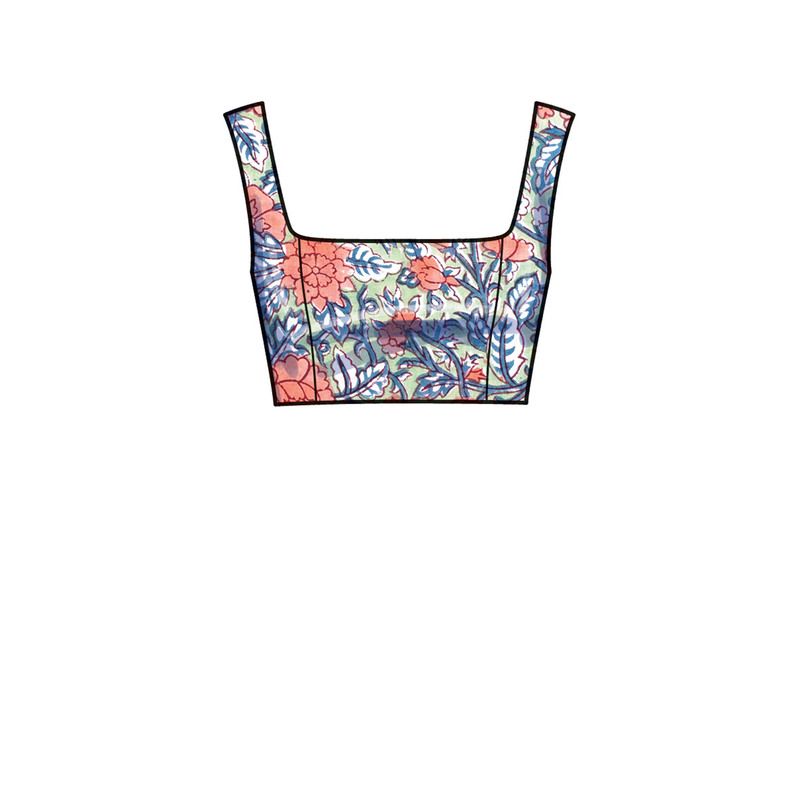 Patron New Look 6722 - Jupe portefeuille avec haut court