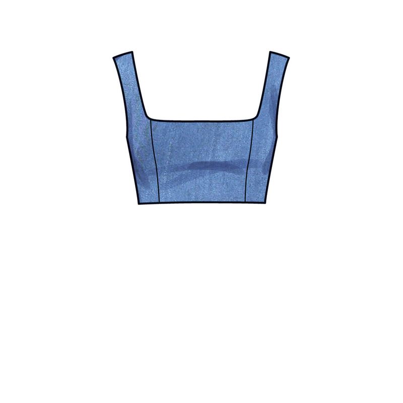 Patron New Look 6722 - Jupe portefeuille avec haut court