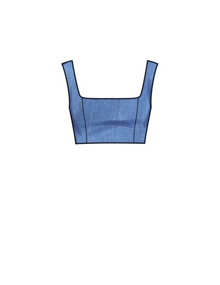 Patron New Look 6722 - Jupe portefeuille avec haut court