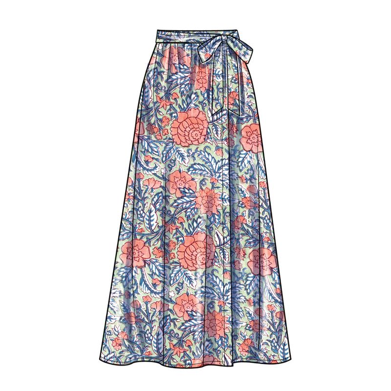 Patron New Look 6722 - Jupe portefeuille avec haut court