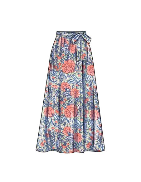 Patron New Look 6722 - Jupe portefeuille avec haut court