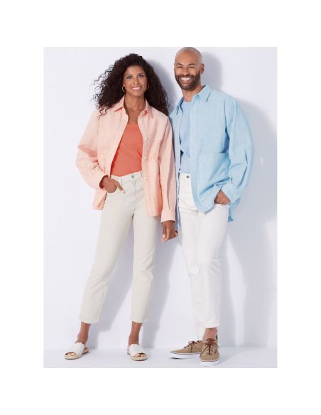 Patron New Look 6724 - Chemise boutonnée unisexe