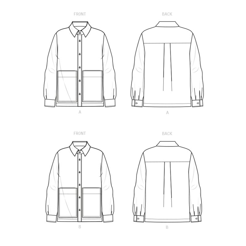 Patron New Look 6724 - Chemise boutonnée unisexe