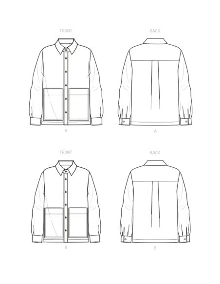 Patron New Look 6724 - Chemise boutonnée unisexe