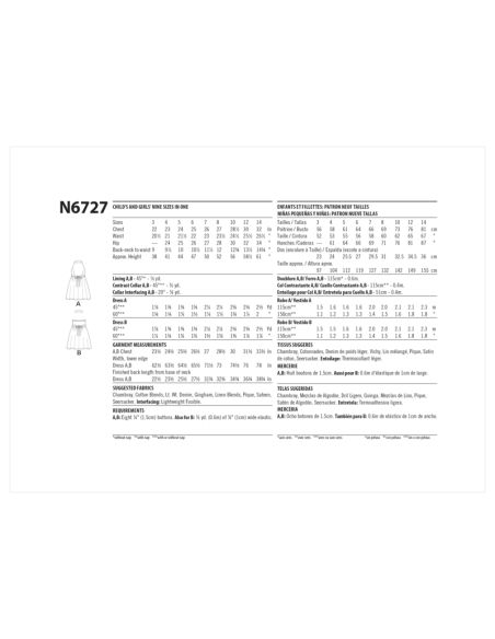 Patron New Look 6727 - Robe Fille