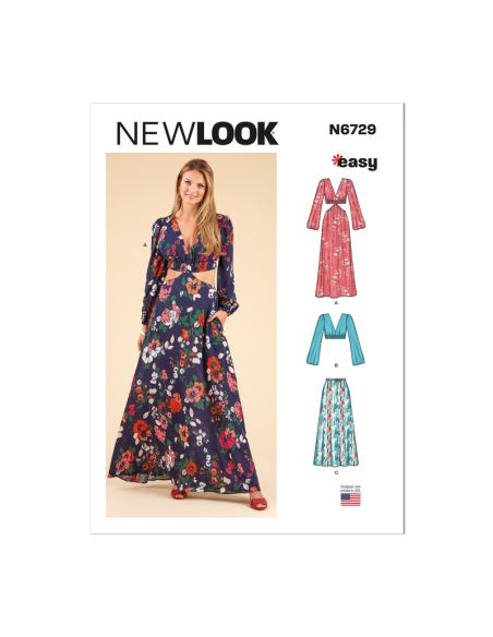 Patron New Look 6729 - Robe longue avec décolleté