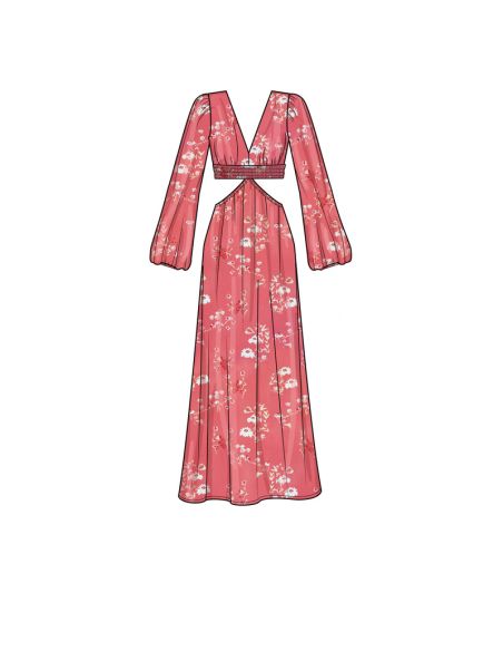 Patron New Look 6729 - Robe longue avec décolleté