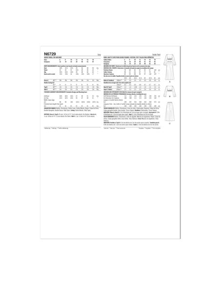 Patron New Look 6729 - Robe longue avec décolleté