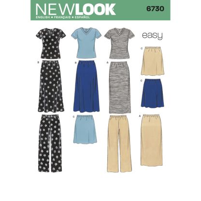Patron New Look 6730 - Jupe, pantalon, Tee-Shirt