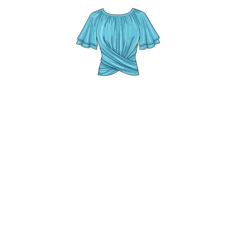 Patron New Look 6733 - Hauts cache cœur ou col rond