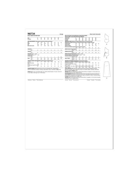 Patron New Look 6734 - Maillot de bain et jupe portefeuille