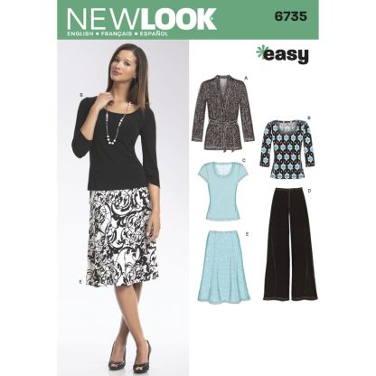 Patron New Look 6735 - Ensemble jupe/pantalon, Tee-Shirt, veste