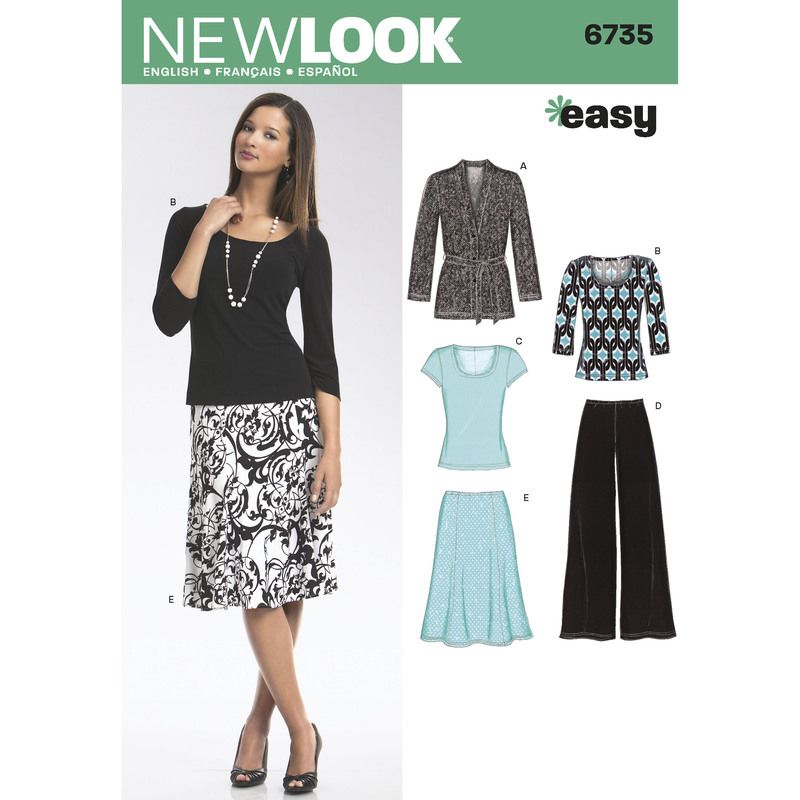 Patron New Look 6735 - Ensemble jupe/pantalon, Tee-Shirt, veste