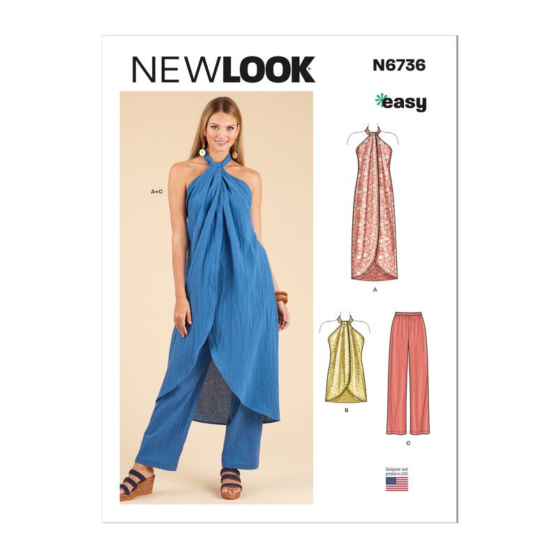 Patron New Look 6736 - Hauts en 2 longueurs et pantalon