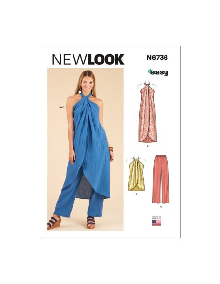 Patron New Look 6736 - Hauts en 2 longueurs et pantalon