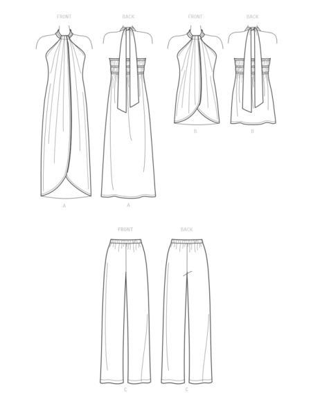 Patron New Look 6736 - Hauts en 2 longueurs et pantalon