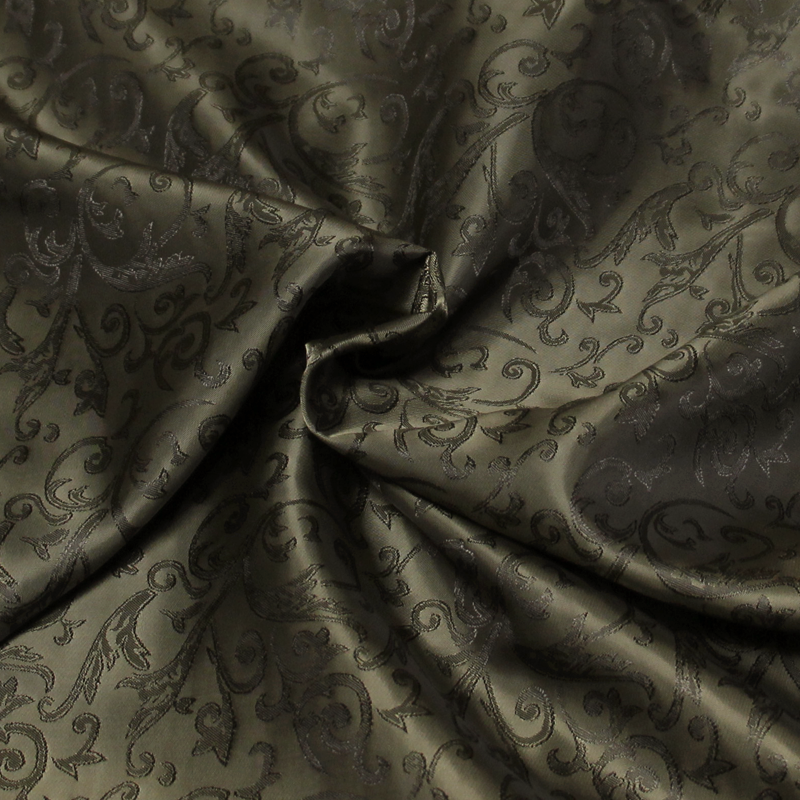 Doublure satin jacquard - Arabesque kaki