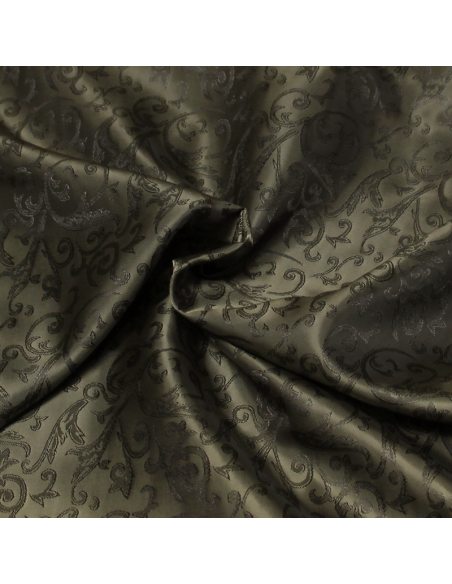 Doublure satin jacquard - Arabesque kaki