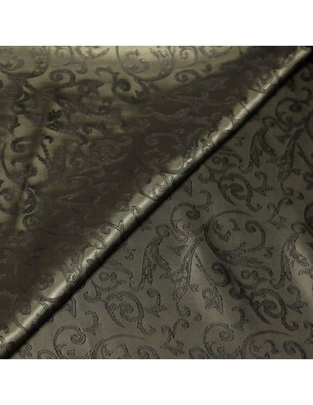 Doublure satin jacquard - Arabesque kaki