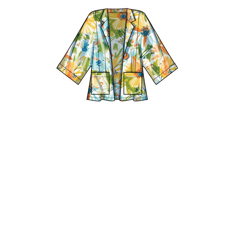 Patron New Look 6737 - Veste, haut cache cœur et short