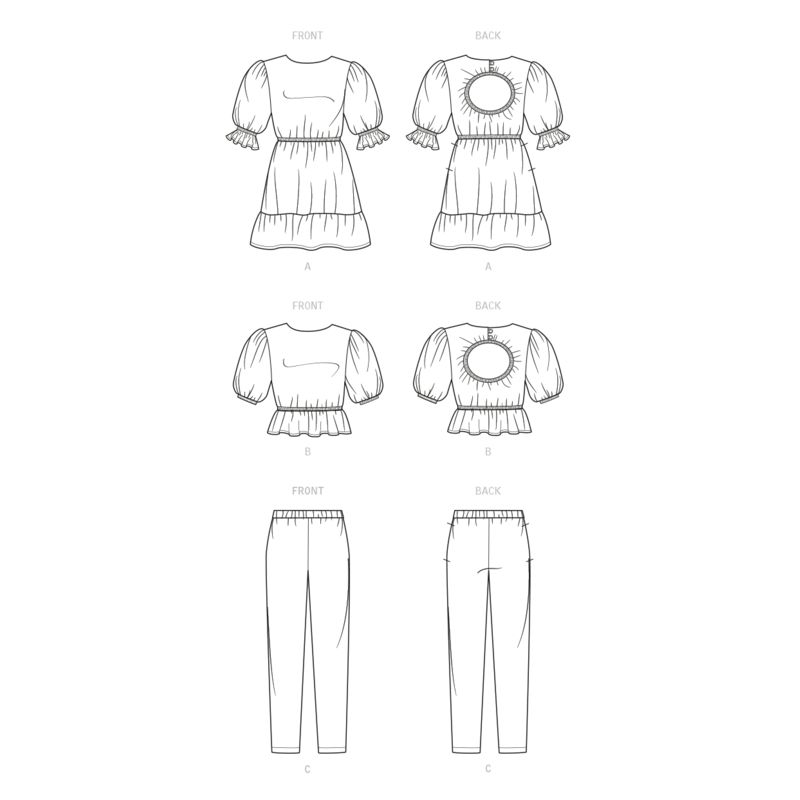 Patron New Look 6739 - Robe, haut et pantalon pour filles